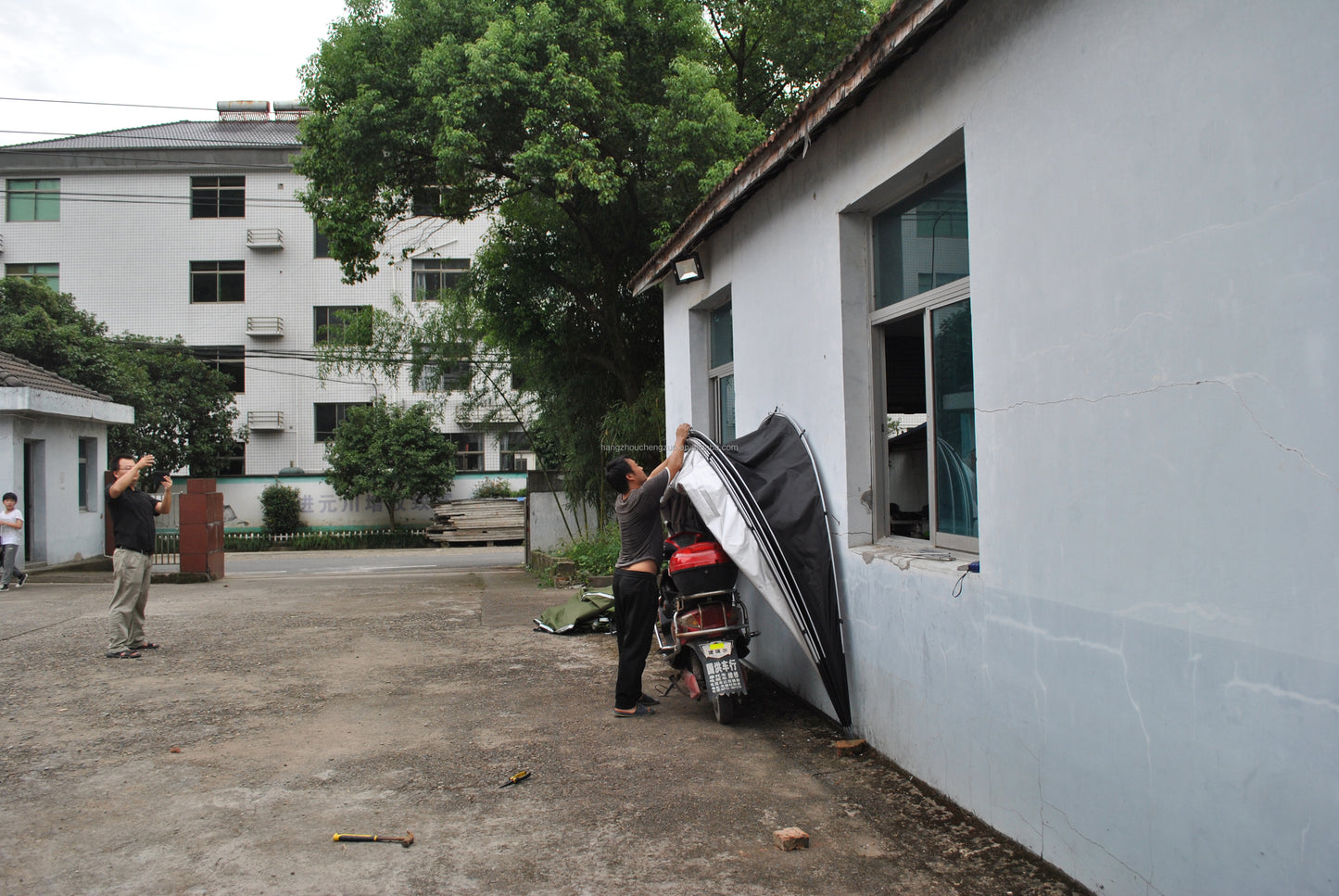 CZX-507 Hanging Motorbike Bike Tent Cover Shed Strong Frame Storage Garage Weatherproof Motorcycle Moped Mobility Scooter tent