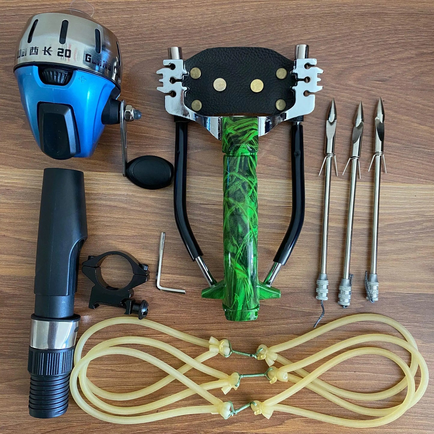 Alloy Hunting Fishing Slingshot Set High Precision Outdoor Shooting Catapult with Fishing Rubber Band Game Sling Shot with Darts