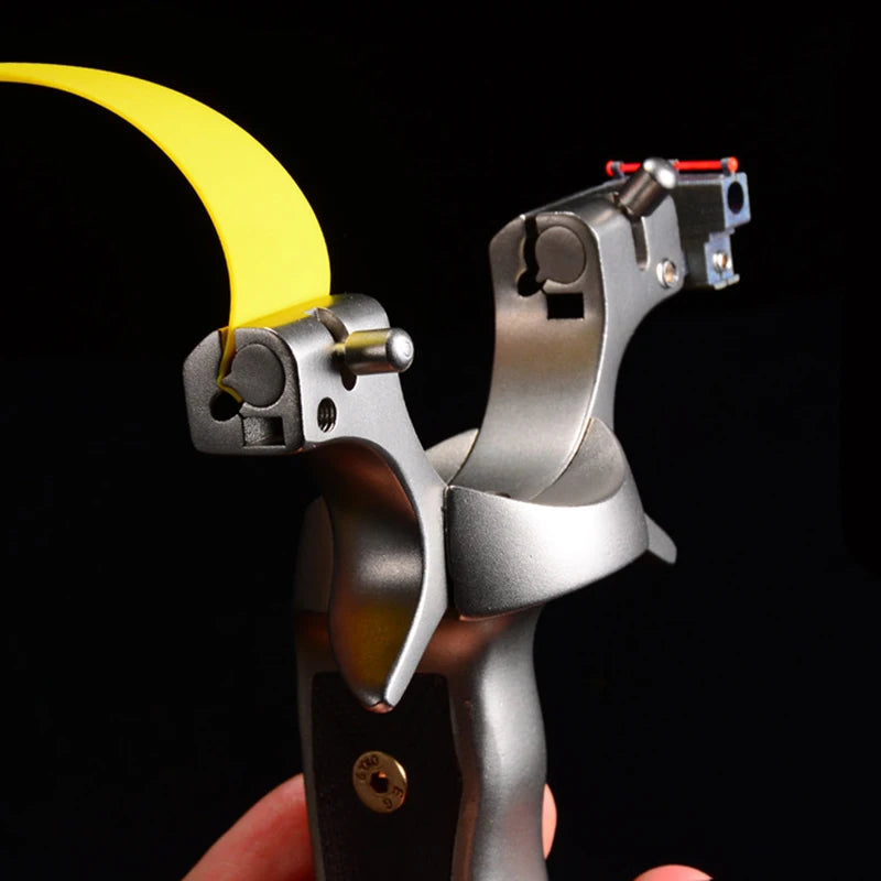 Hunting 304 Stainless Steel Catapult Camshaft Slingshot High Precision Shooting Sling Shot with Flat Rubber Band New