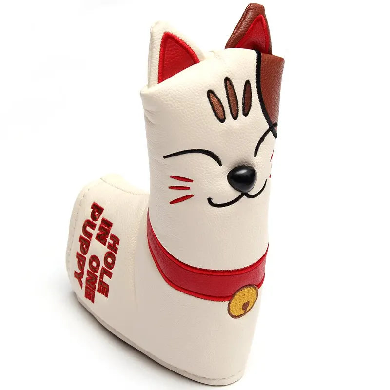 PU Leather Crane Japan Embroidery Magnetic Closure Golf Blade Putter Cover Golf Mid Mallet Putter Headcover