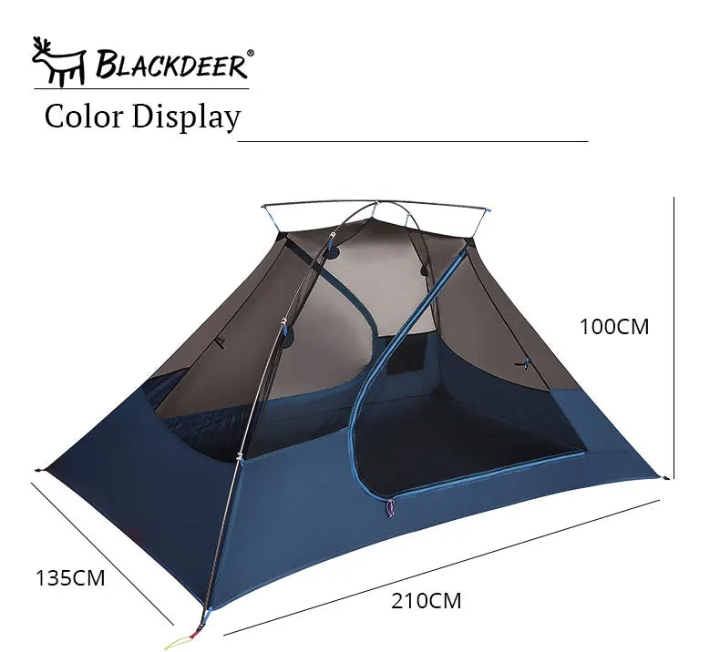 BLACKDEER 2 Person Ultralight Tent 20D Nylon Silicone Coated Fabric Waterproof Tourist Backpacking Outdoor Camping 1.47 Kg