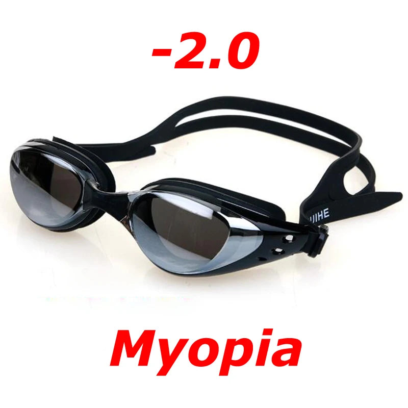 Plating Myopia Swim Goggles Professional Waterproof Anti Fog UV Shield Eyewear Swimming Pool Water Sports Glasses for Men Women