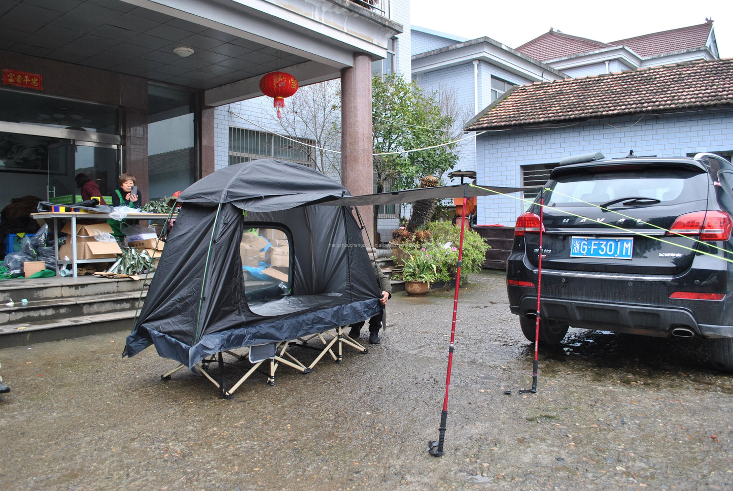 Cot Tent,Camping Tent,Backpacking Tent,3 Way Tent,Solo Tent,1 Person,Quick Setup,CZ-336 Camping tent build on cot or use alone