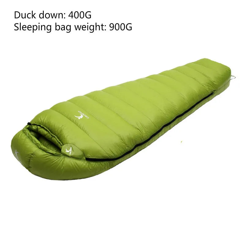 CADENO White Goose Down Filled Adult Mummy Style Sleeping Bag Fit for Winter  Autumn Thermal 10Kinds of Thickness Camping Travel