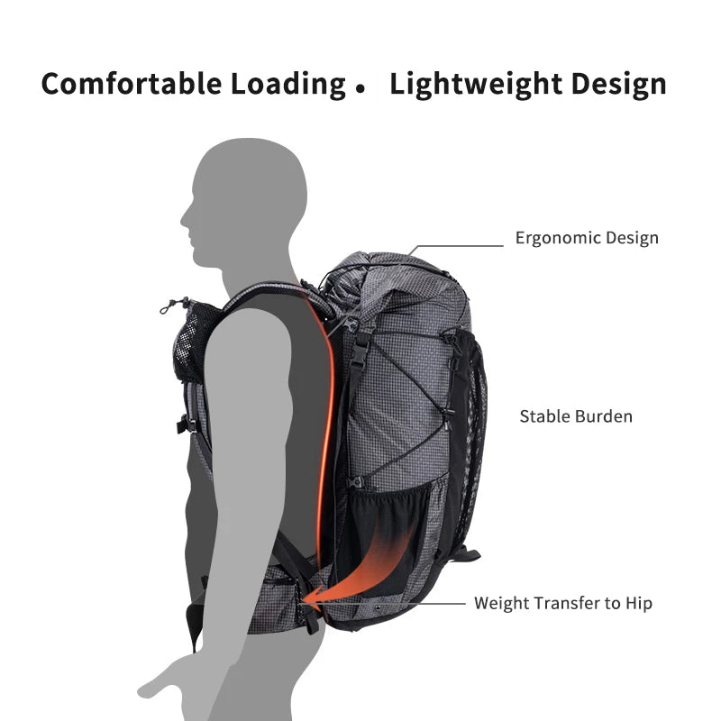 Naturehike Camping Backpack 40/60L + 5L Ultralight Hiking Outdoor Mountaineering Waterproof Travel Climbing Bag With Rain Cover