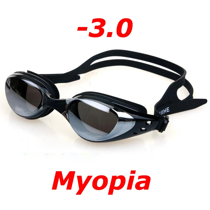 Plating Myopia Swim Goggles Professional Waterproof Anti Fog UV Shield Eyewear Swimming Pool Water Sports Glasses for Men Women