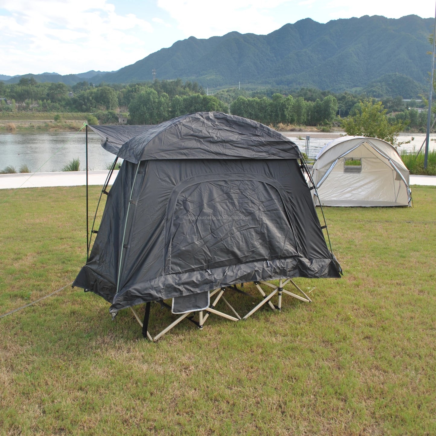 Cot Tent,Camping Tent,Backpacking Tent,3 Way Tent,Solo Tent,1 Person,Quick Setup,CZ-336 Camping tent build on cot or use alone