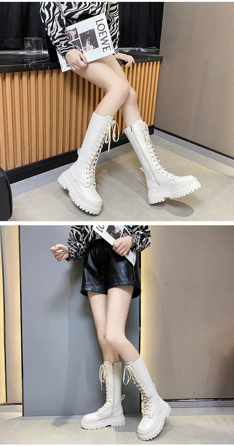 Sexy High Boots Knee-high Pu Boots High Heels For Women Fashion Shoes 2020 Spring Autumn Booties Female Plus Size2021
