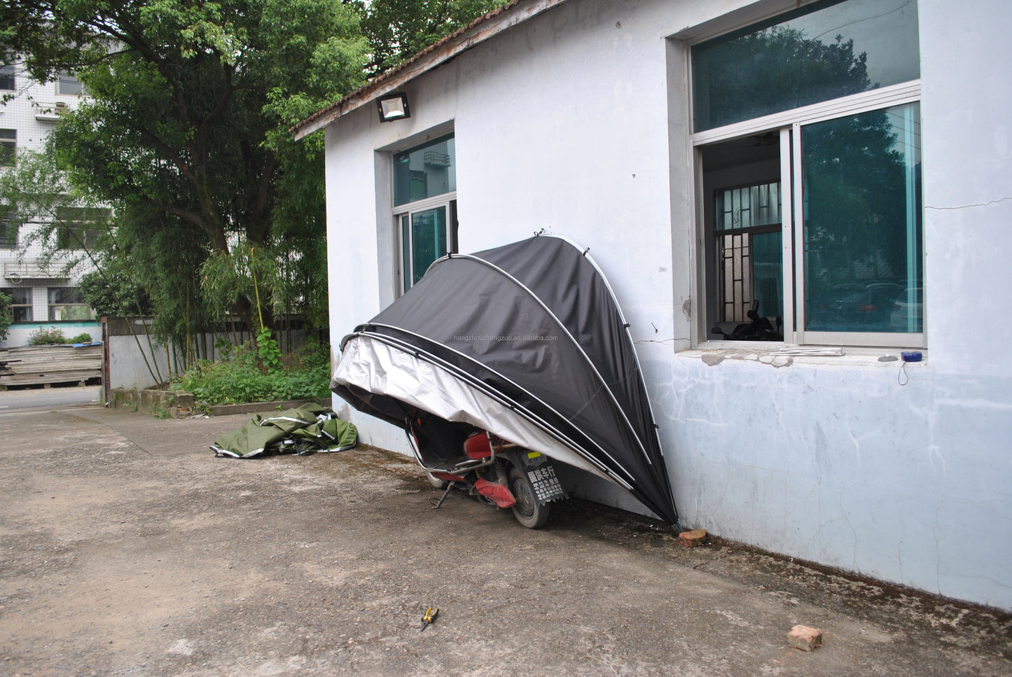CZX-507 Hanging Motorbike Bike Tent Cover Shed Strong Frame Storage Garage Weatherproof Motorcycle Moped Mobility Scooter tent