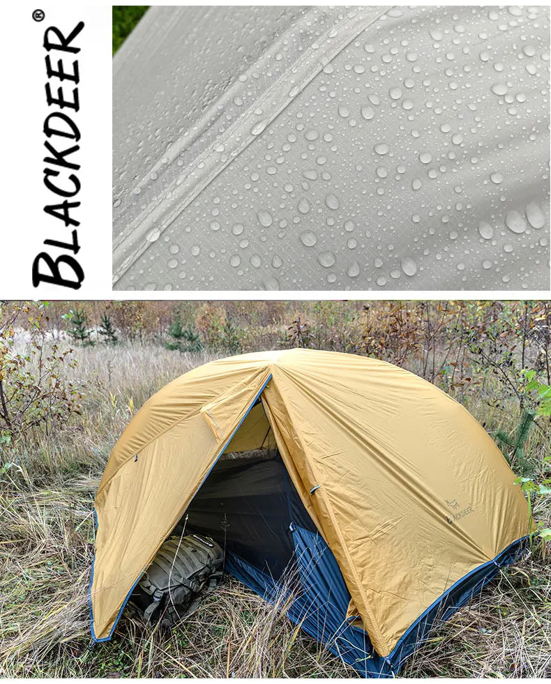 BLACKDEER 2 Person Ultralight Tent 20D Nylon Silicone Coated Fabric Waterproof Tourist Backpacking Outdoor Camping 1.47 Kg