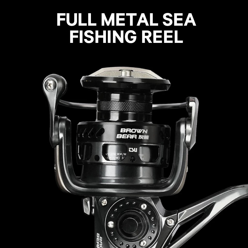 TSURINOYA Full Metal Spinning Fishing Reel 3000 4000 5000 6000 7000 BROWN BEAR 12-20KG Max Drag Feeder Lure Saltwater Wheel