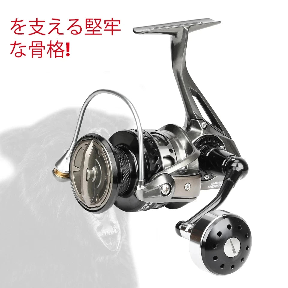 TSURINOYA Full Metal Spinning Fishing Reel 3000 4000 5000 6000 7000 BROWN BEAR 12-20KG Max Drag Feeder Lure Saltwater Wheel