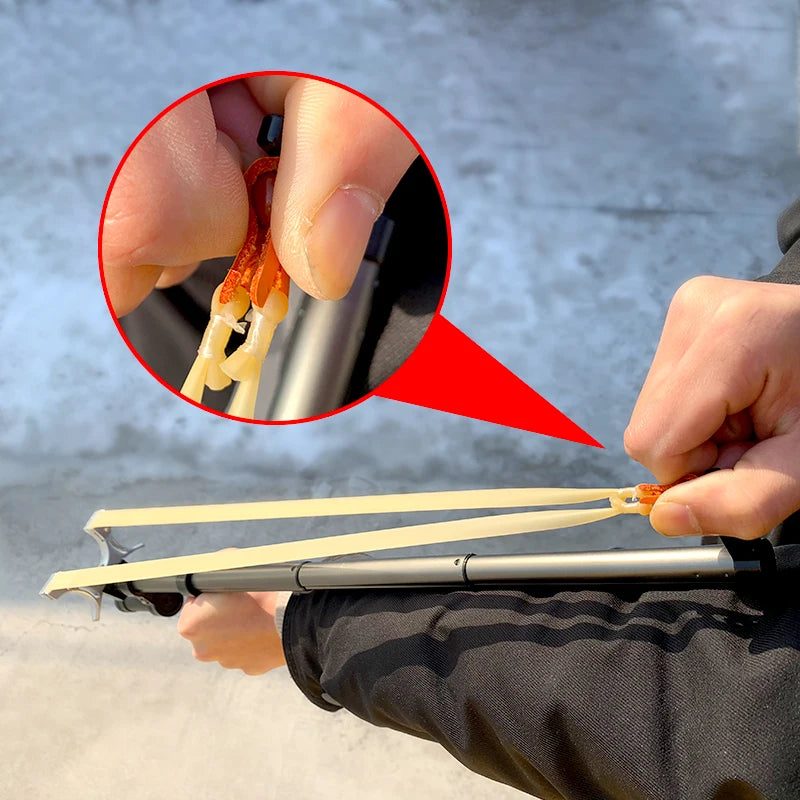 High Precision Telescopic Slingshot High Power Rubber Band Slingshots with Red Laser Stainless Steel Outdoor Hunting Catapult