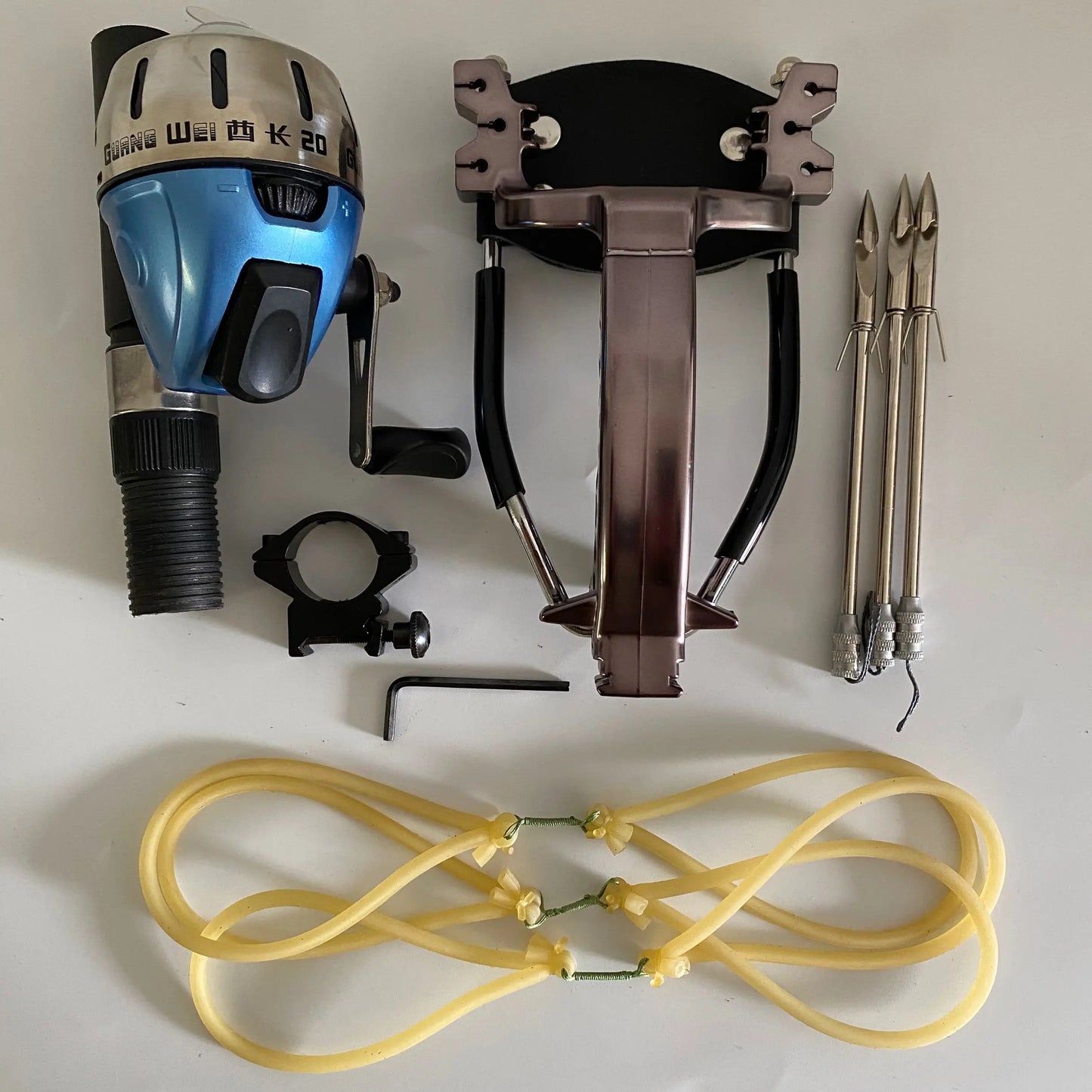 Hunting Slingshot Multi Function Hunting Crossbows Laser Rifle Toy With Darts Arrows Fishing Shooting Tool Professional Catapult