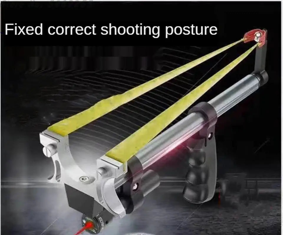 New Laser Aiming Slingshot Powerful Outdoor Hunting Competition Catapult  Use Flat Rubber Band Long Pole Telescopic Slingshot
