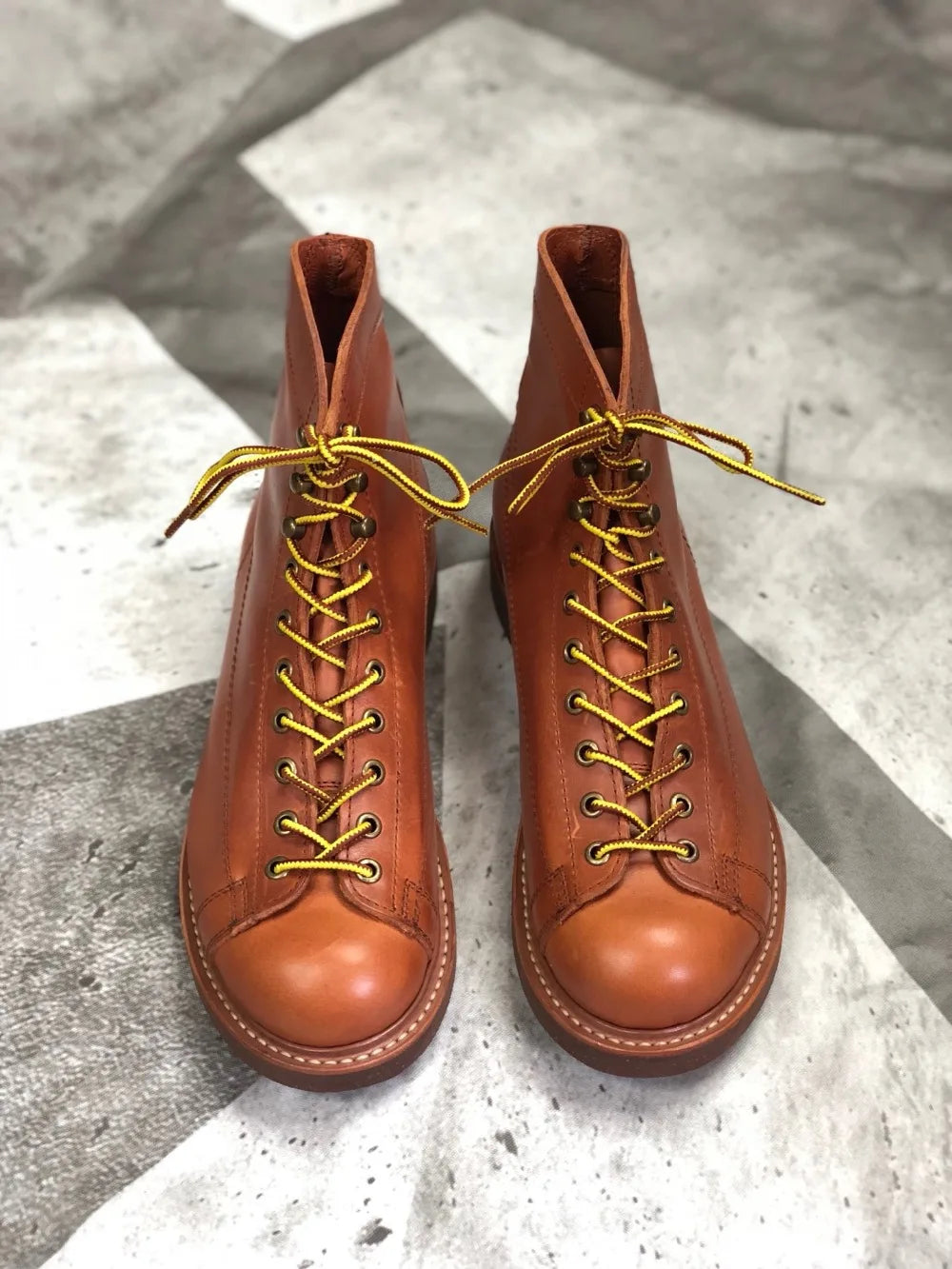 YQ2996 Rock Can Roll Size 35-49 Super Quality Genuine Italian Cow Leather Handmade Durable Goodyear Welted American Work Boots