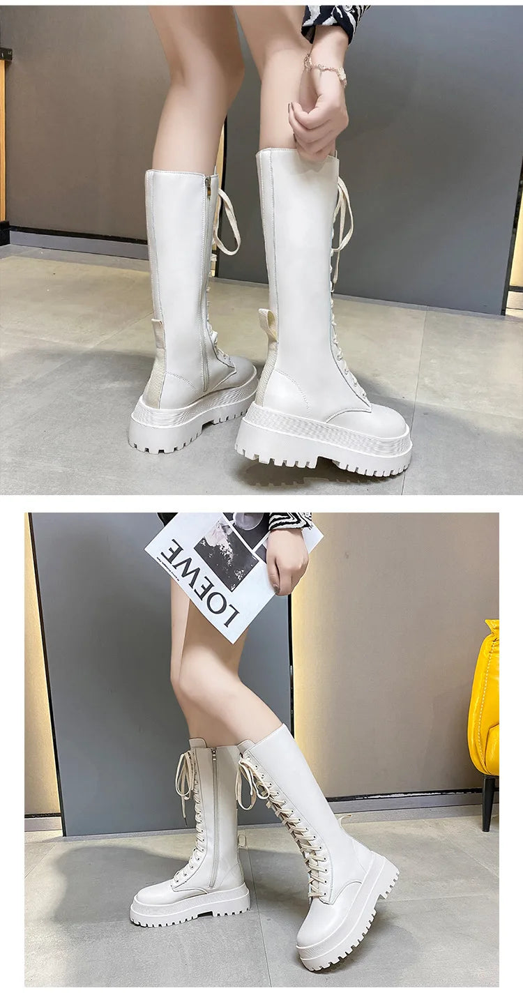 Sexy High Boots Knee-high Pu Boots High Heels For Women Fashion Shoes 2020 Spring Autumn Booties Female Plus Size2021