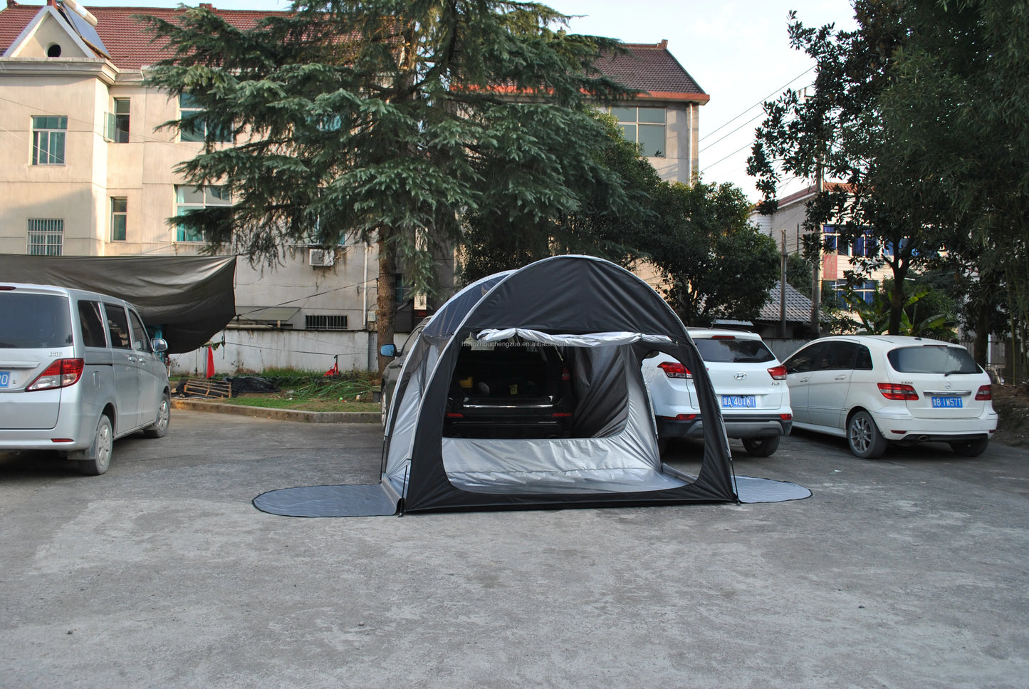 Add Raincover Car Tailgate Tent with Canopy,2 Person Tram Tent, Double Layer Trailer Tent,SUV Tent,car Rear air Conditional Tent