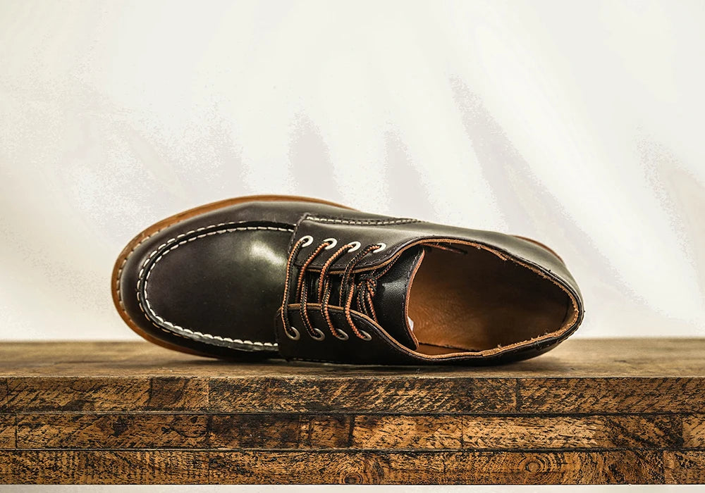 Durable Goodyear-Welted Stitchdown Rugged Style Work Boots Heritage Genuine Leather Moctoeboots Red For Men 1907 Shoes