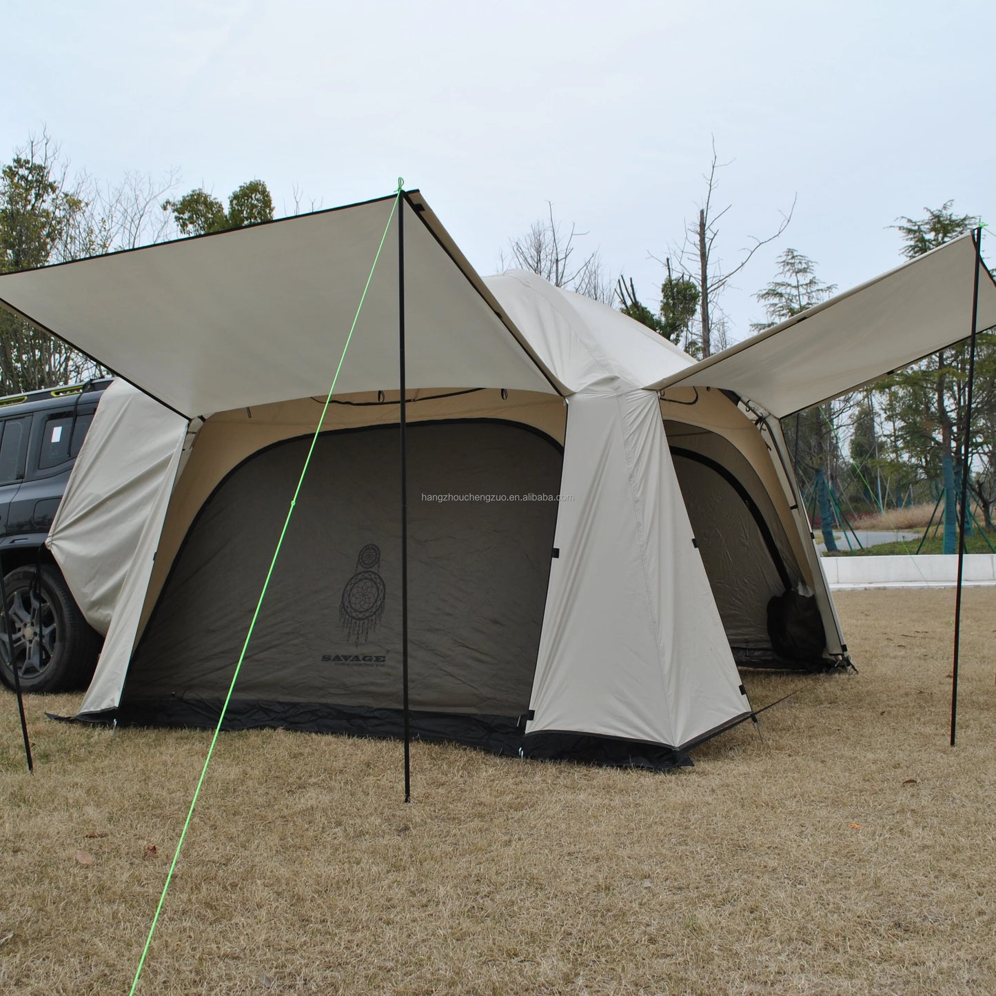 Waterproof Tiple Layers SUV Tent,Outdoor Car Tent - Car Tailgate Tent,4 Person Sleeping Camper Tent, Car Rear Tent with Canopy