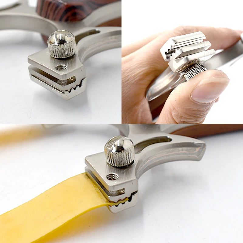 Professional Hunting Slingshot Powerful High Quality Alloy Catapult with Flat Rubber Band Outdoor Shooting Game Sling Shot Set