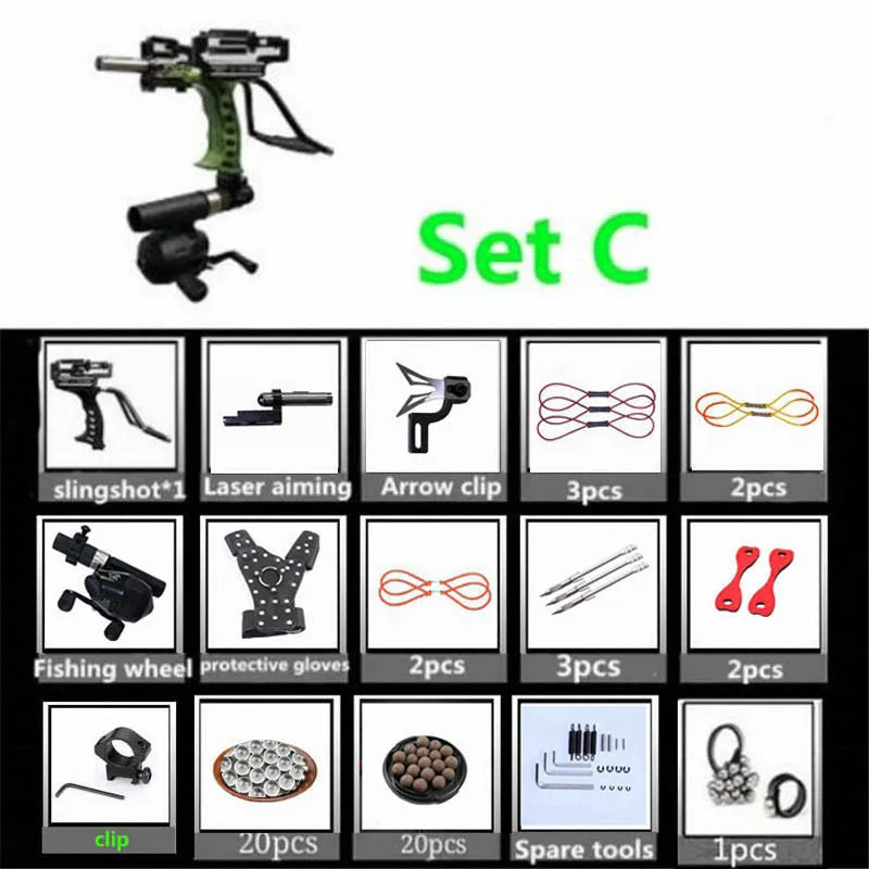Strong Sling Shot with rubber band Powerful Hunting Fishing Laser Slingshot stainless steel slingshot professional Catapult