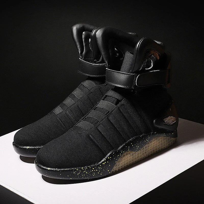7ipupas Men Boots Adult USB Charging LED Shoes with Remote Control for Men and Women Winter Boots Back to Future Shoes for Party