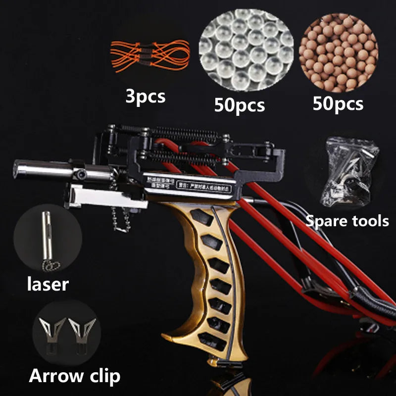 Strong Sling Shot with rubber band Powerful Hunting Fishing Laser Slingshot stainless steel slingshot professional Catapult