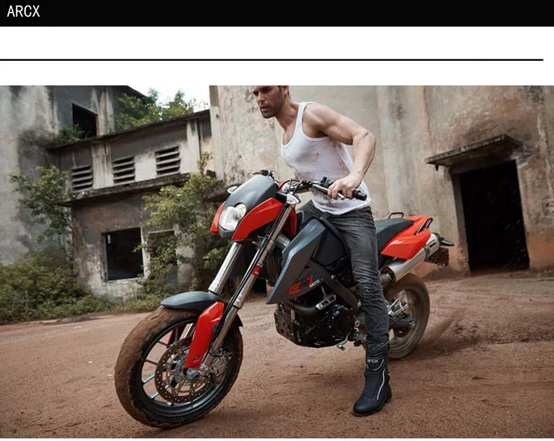 ARCX Motorcycle Boots Waterproof Motorcyclist Quilted Boots Men Winter Motorboats Motorcycle Supplies Unisex Leather Moto Shoes