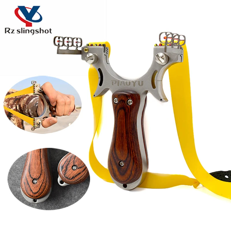 New Upgraded Stainless Steel Slingshot Widened Catapult Head /Extended Handle Professional Outdoor Hunting Shooting Tool Set
