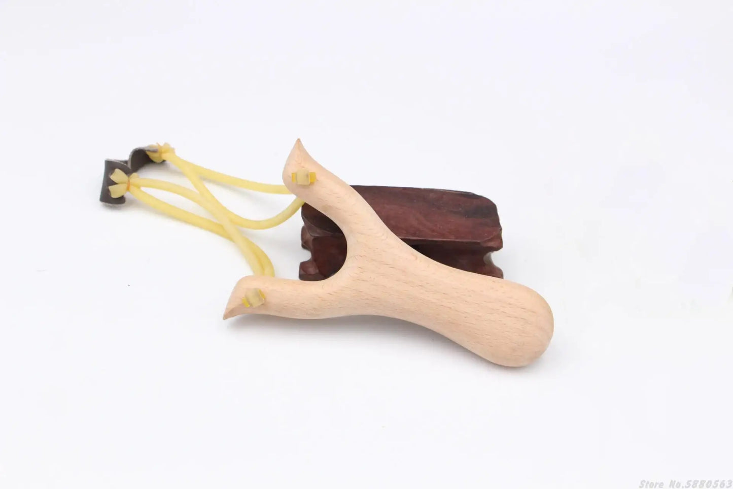 Natural Wooden Slingshot With Rubber Band Outdoor Hunting Sports Games Catapult Kids Toys