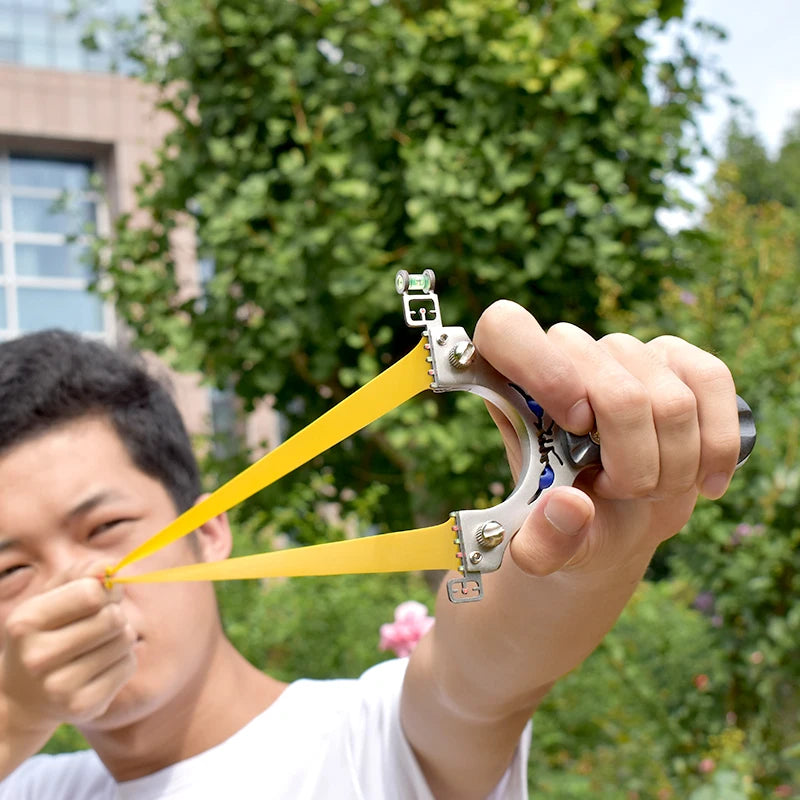 Professional Hunting Slingshot Stainless Steel Material Horizontal Sighting Mini Slingshots Catapult Sports Shooting Equipment