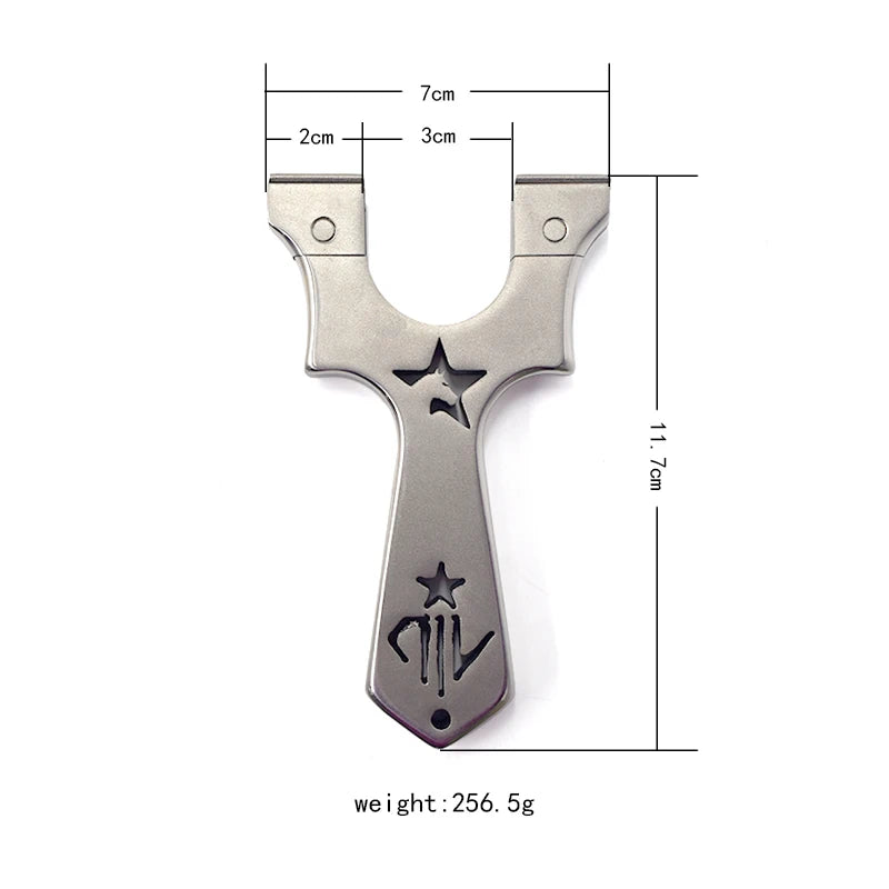 304 Stainless Steel Horse Head Slingshot Set with Rubber Band Line Cutting Integrated Straight Slingshot for Outdoor Shooting