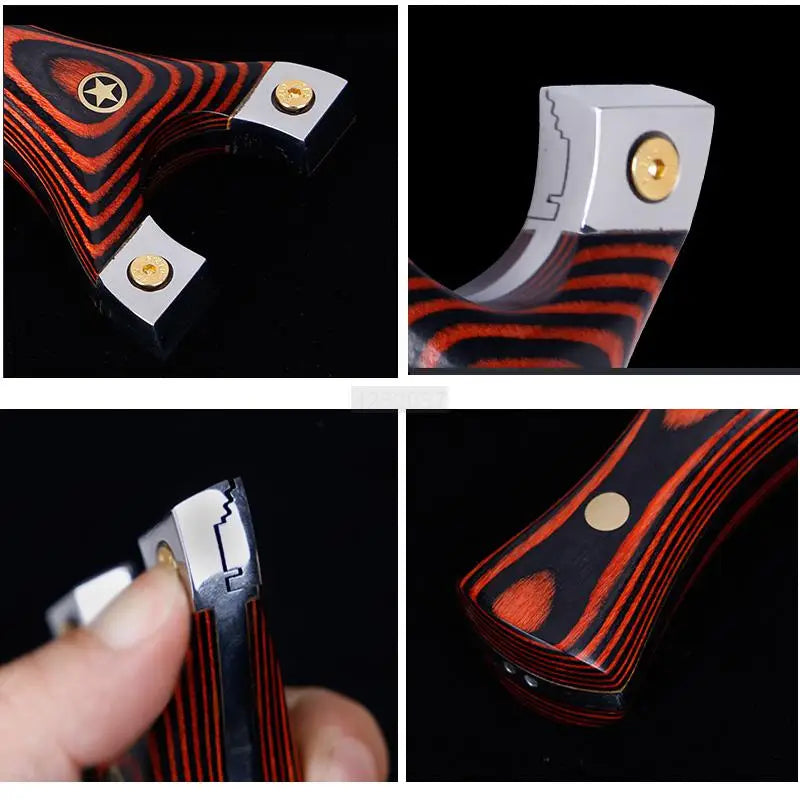 Slingshot bow Stainless Steel Catapult Slingshot +Technology Wood Patch Handle Use Flat Rubber Band Outdoor Shooting slingshot