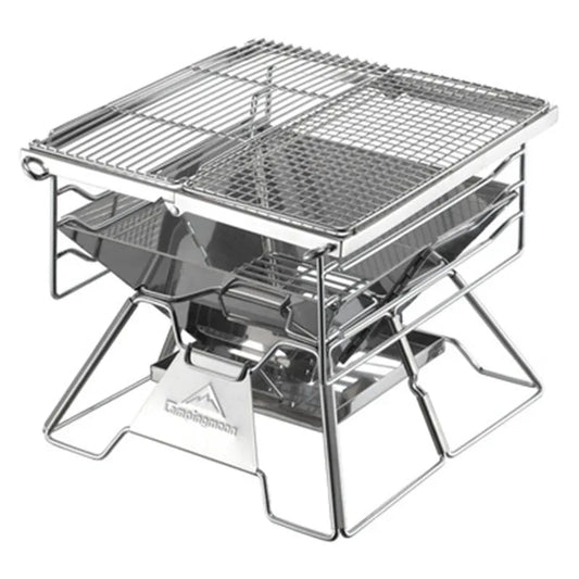 Stainless Steel Grill 4-7 People Thickened Campingmoon X-Two Outdoor Household Portable Folding Charcoal Grill