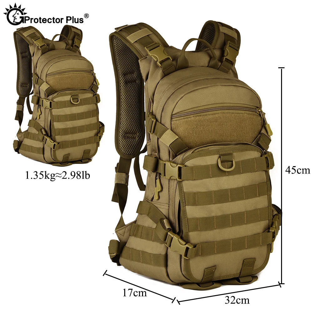 PROTECTOR PLUS Tactical Backpack 25L Riding Backpack Waterproof  High Quality Hiking Hunting Style Bag Small Rucksack