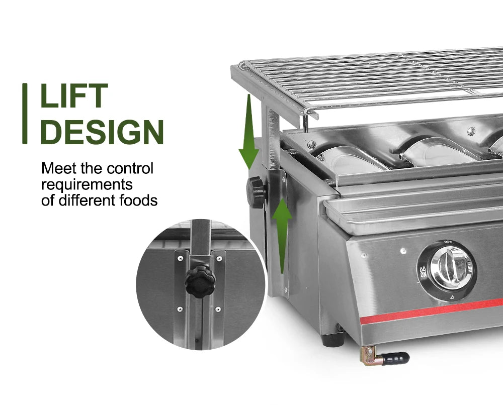 Smokeless LPG Grill 4 Burners Gas BBQ Stove Barbecue Tools For Outdoors Ceramic Burners With Stainless Steel or Glass Covers