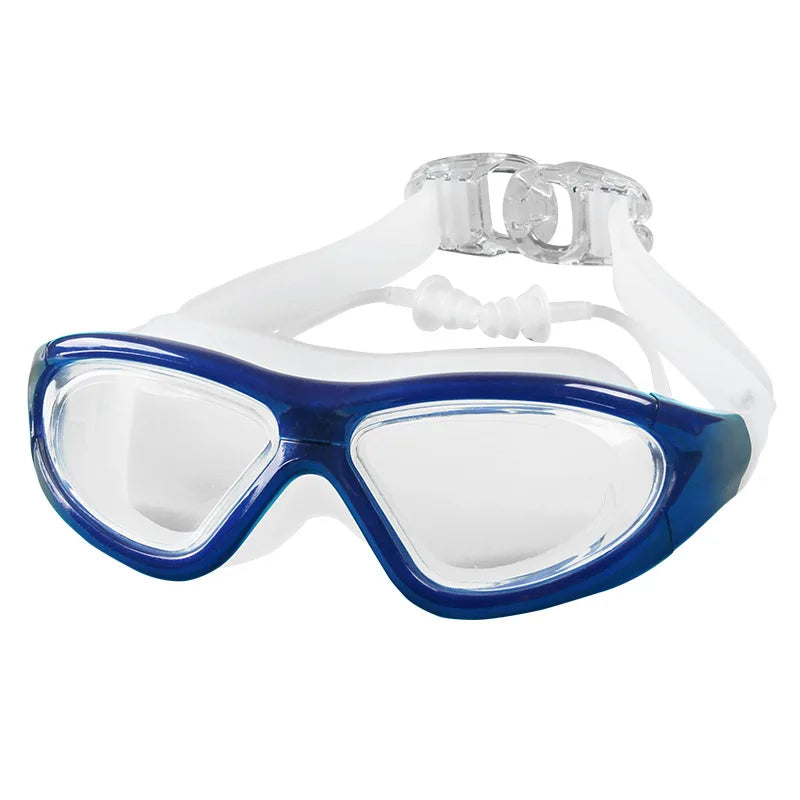 Myopia Swimming Goggles Earplug -2.0 to -9.0 Prescription Swim Pool Glasses Anti Fog Men Women Optical Waterproof Swim Eyewear