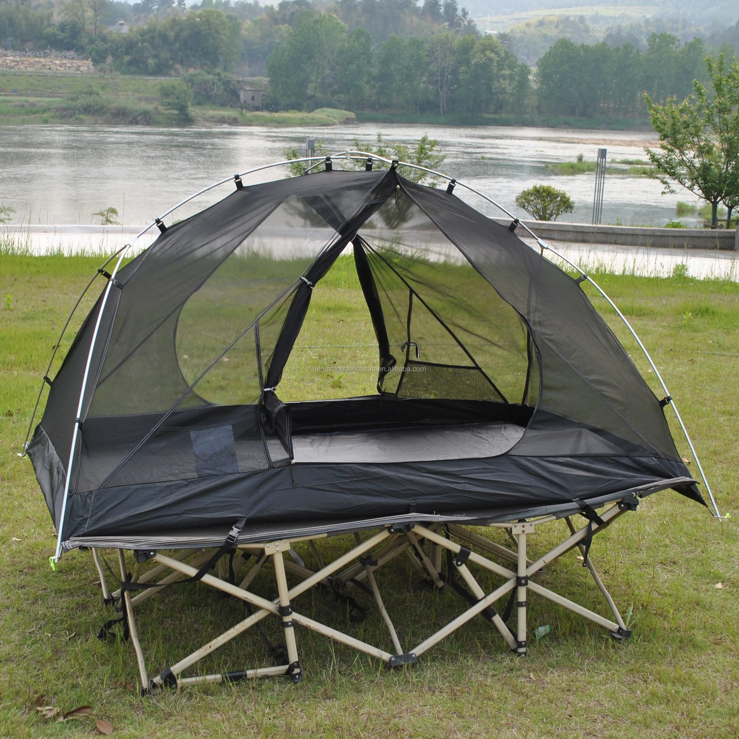 Ultralight 2 Person Cot Tent for Camping Ground Bed Tent with Footprint Bed Not Included the Bed