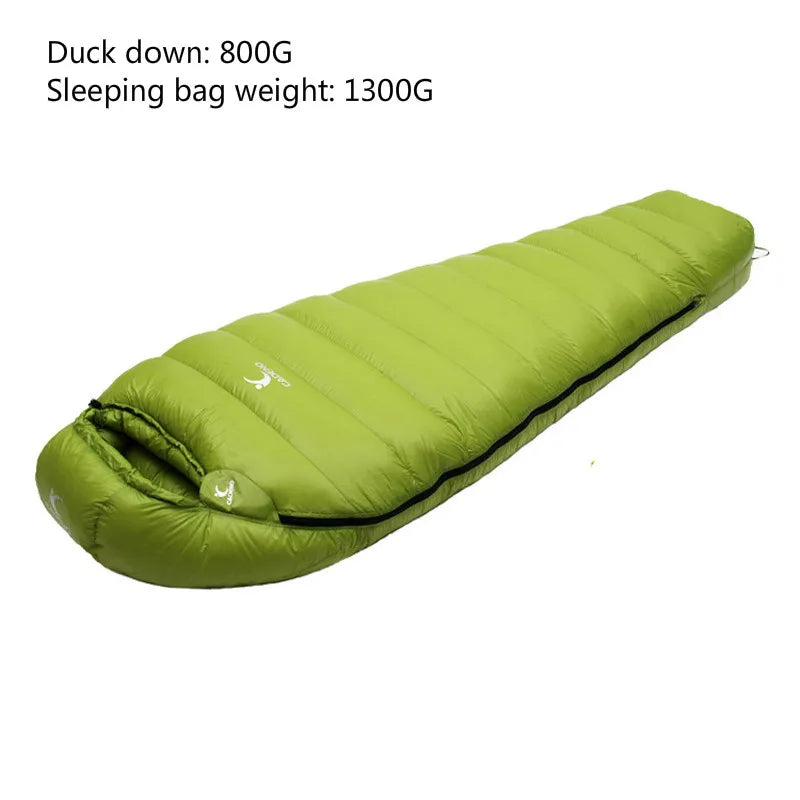 CADENO White Goose Down Filled Adult Mummy Style Sleeping Bag Fit for Winter  Autumn Thermal 10Kinds of Thickness Camping Travel