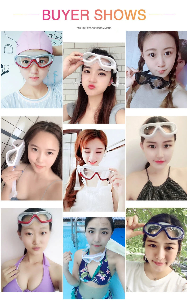 Adult Optical HD Swimming Goggles Anti-fog UV Protection Waterproof Silicone -2 To -9 Myopia Swim Eyewear Glasses with Earplug