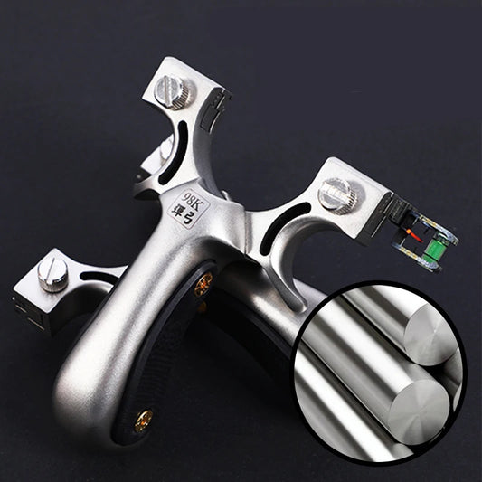 98K Slingshot Hunting Stainless Steel Catapult High Precision with Rubber Band Profession Outdoor Shooting Games