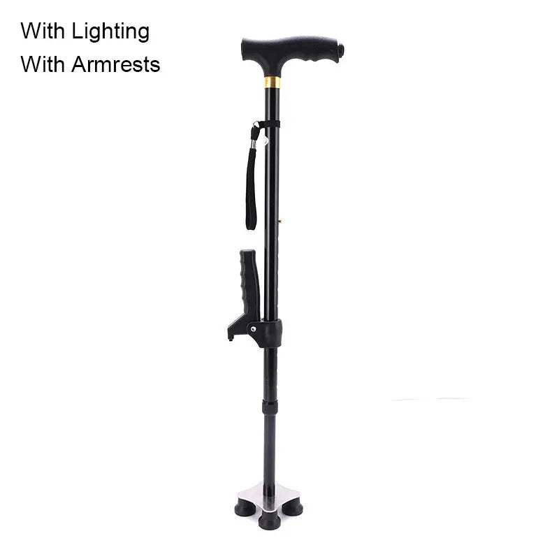 Safety Telescopic Stick Trusty Elderly Crutches Multifunctional Walking Stick Parents Cane Outdoor Camping Trekking Hiking Stick
