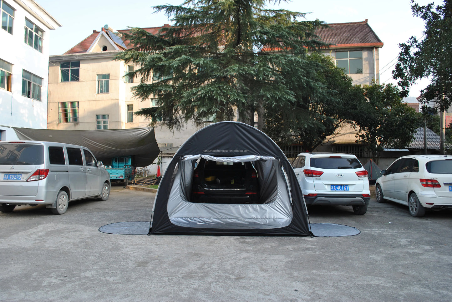 Add Raincover Car Tailgate Tent with Canopy,2 Person Tram Tent, Double Layer Trailer Tent,SUV Tent,car Rear air Conditional Tent