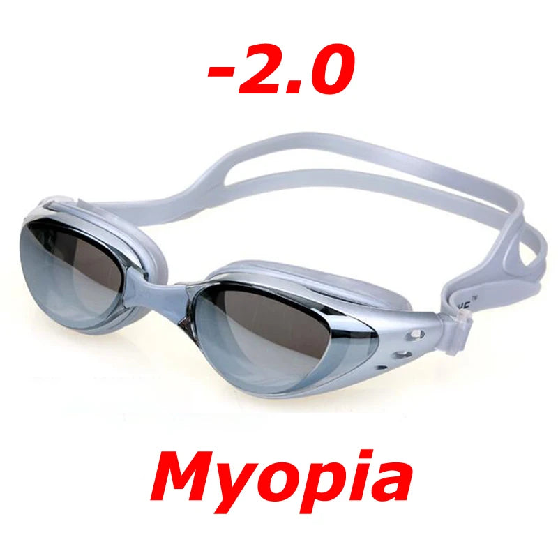 Plating Myopia Swim Goggles Professional Waterproof Anti Fog UV Shield Eyewear Swimming Pool Water Sports Glasses for Men Women