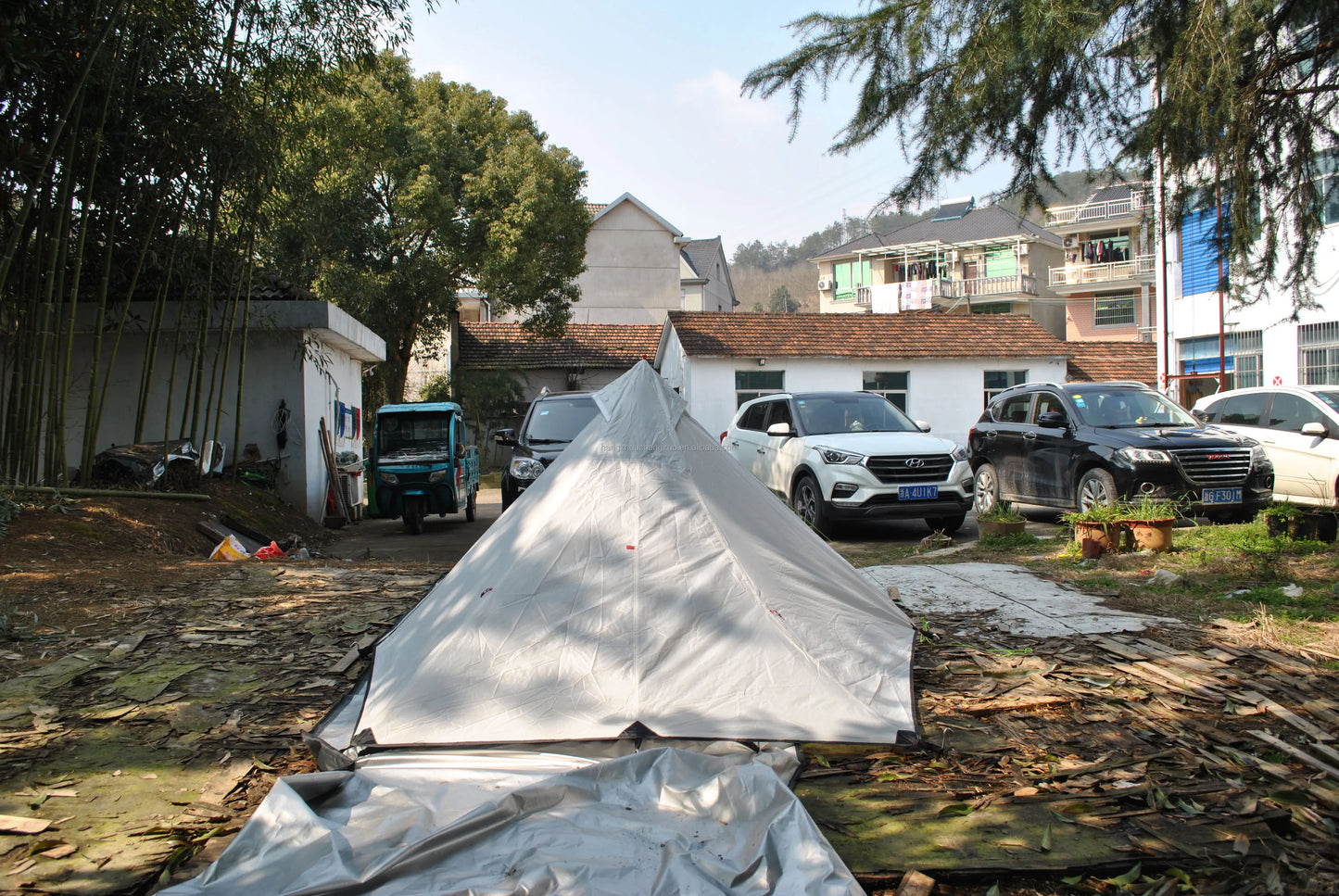 Outdoor Trekking Pole Tent, 2 Person Ultralight pyramid Tent, 2 Person Trekker Tent,Ultralight Camping Tent, CZX-571