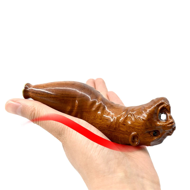 Piaoyu Solid Wood Slingshot Outdoor Catapult Toys Three-Dimensional Carving Wooden Flat Rubber Band Slingshot Shooting