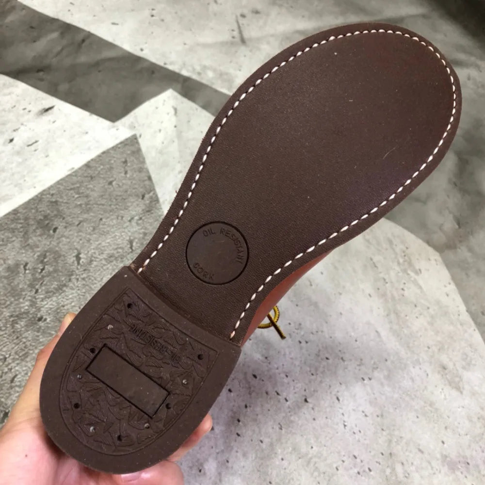 YQ2996 Rock Can Roll Size 35-49 Super Quality Genuine Italian Cow Leather Handmade Durable Goodyear Welted American Work Boots