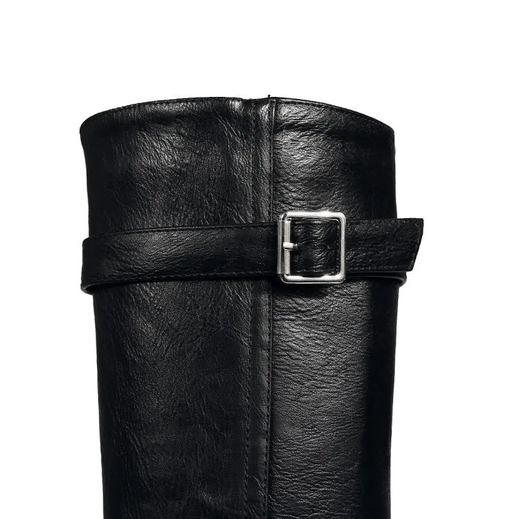 Winter Women Shoes Long Boots Sexy Woman Motorcycle Booties Custom Platform High Heels Knee High Boots Women Botas WSH3471