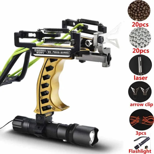 Strong Sling Shot with rubber band Powerful Hunting Fishing Laser Slingshot stainless steel slingshot professional Catapult